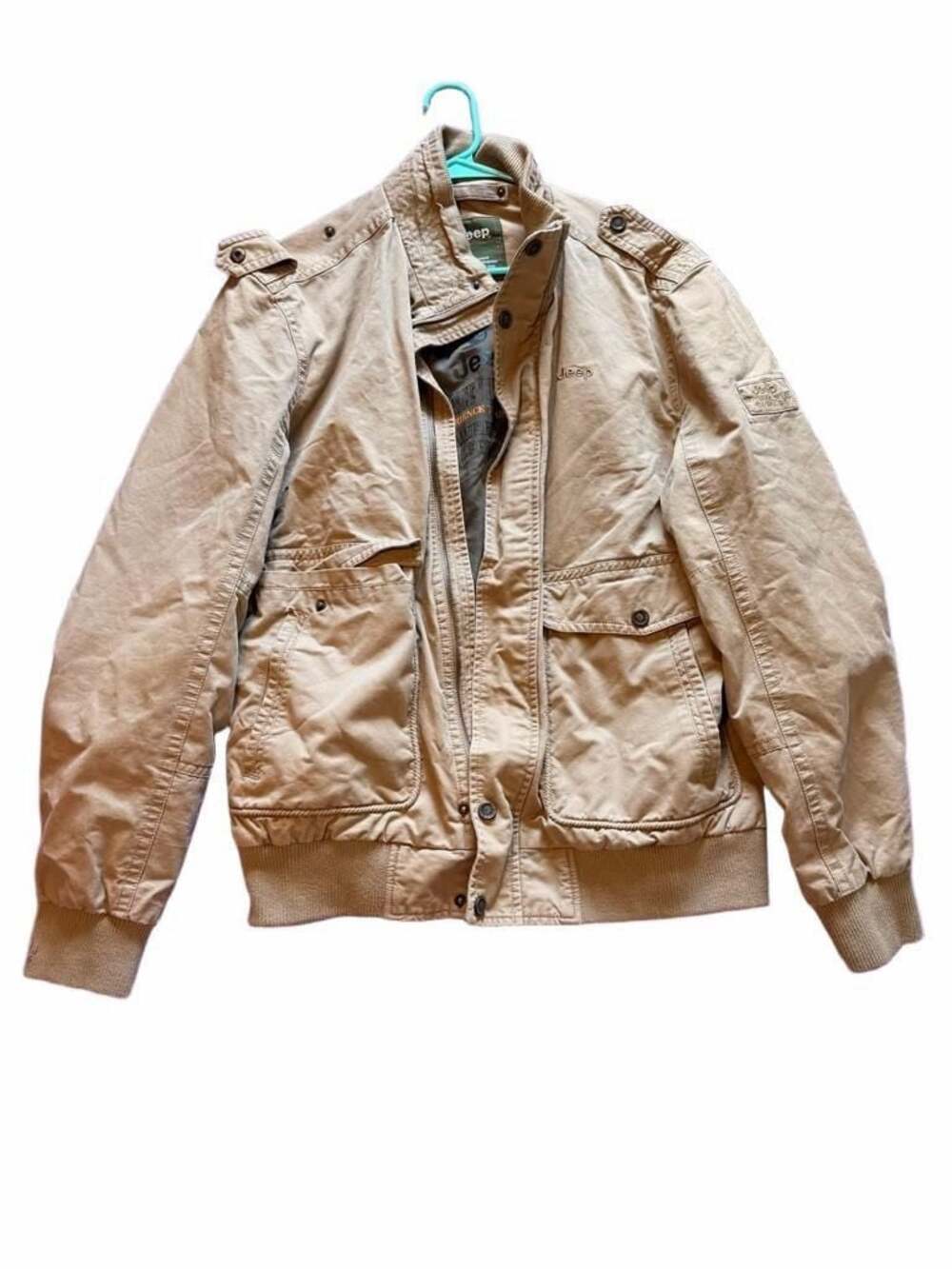 Jeep Classic Fashion Utility Bomber Jacket Khaki Men's XXXL
